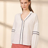 Blouse fluide Lea - blanche - Suncoo