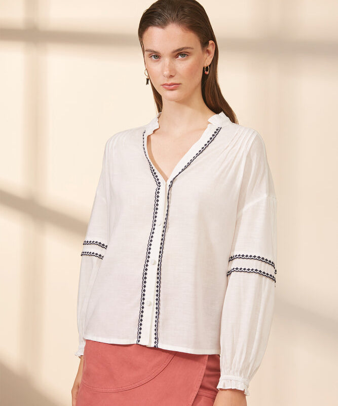 Blouse fluide Lea - blanche - Suncoo