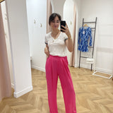 Pantalon large taille haute Juan - Fuchsia - SUNCOO