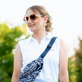 Qoany print fabric fanny pack - Navy blue - Sun Valley women