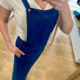 Salopette large en jean - Bleu foncé - I.Code