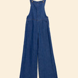 Salopette large en jean - Bleu foncé - I.Code