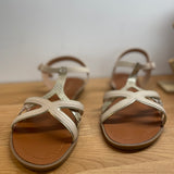 Sandales plates à brides croisées - Beige - LA BOTTINE SOURIANTE