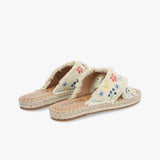 Sandales plates brodées Nowra - Beige - ARMISTICE