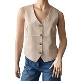 Sara Sleeveless Jacket - Beige - C'EST BEAU LA VIE