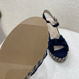 Georgina Wedges - Navy - VANESSA WU