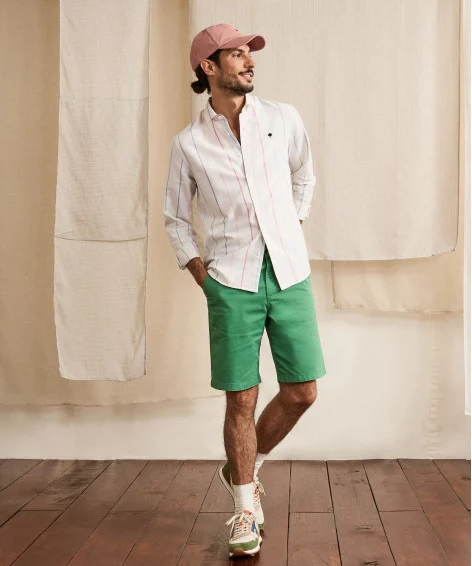 Short chino Saulieu - Vert - FAGUO HOMME