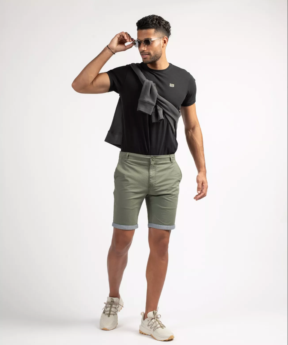 Short chino à motifs homme Merapi - Olive - Sun Valley homme