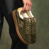 Sneakers urbaines en cuir Sheffield - Kaki - SCHMOOVE MEN