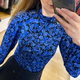 Top Billy imprimé fleuri - Noir/Bleu - FABIENNE CHAPOT
