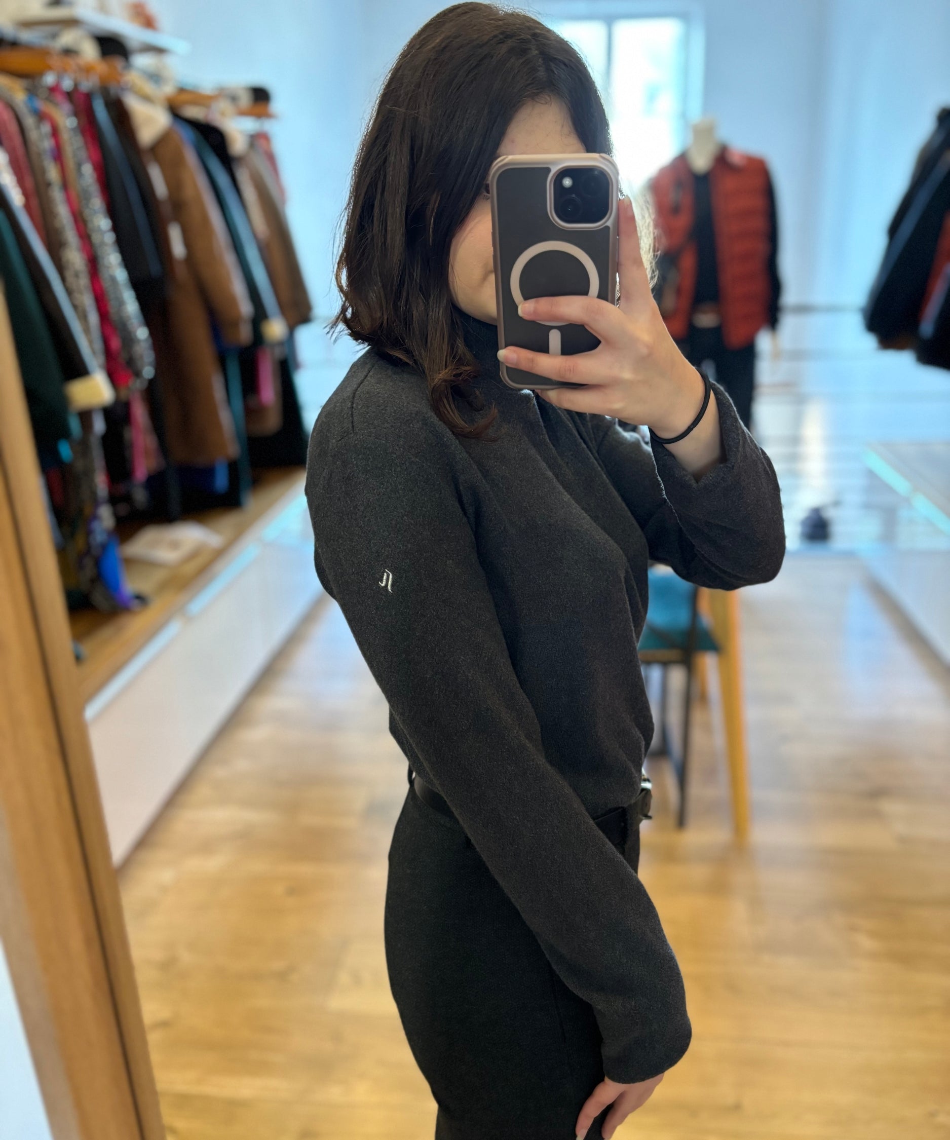 Sous-pull Delima col roulé - Gris Foncé chiné - Sun Valley femme