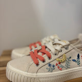 Baskets fleurs brodées Stomp - beige/multicolore - ARMISTICE