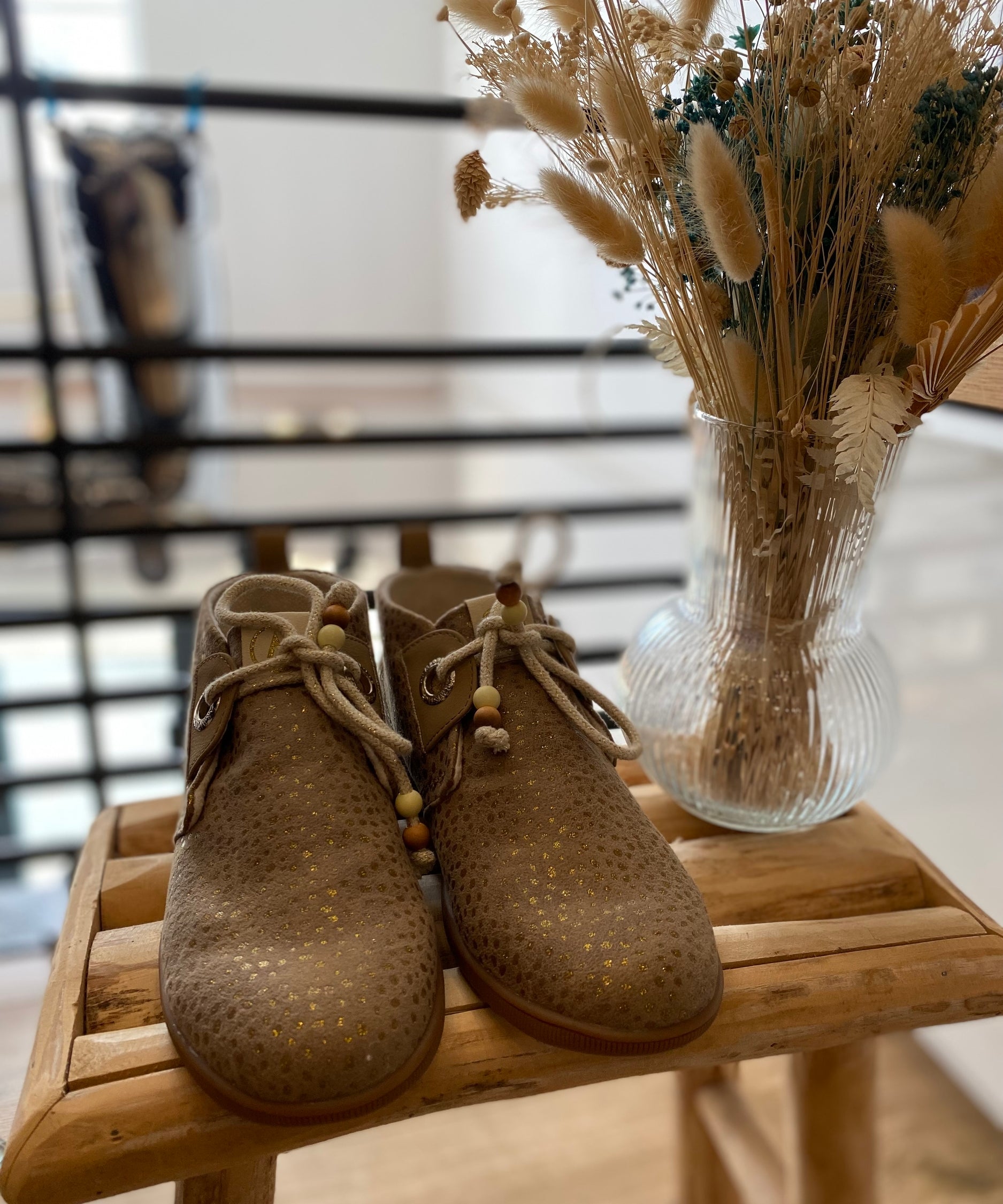 Desert boots Stone mid cut pailletés - Taupe - ARMISTICE