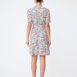 Robe courte à imprimé floral Callista - Bleu - SUNCOO