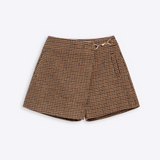 Short-jupe taille haute pied-de-poule Banny - Taupe - SUNCOO