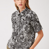 Chemise imprimé motifs tropicaux Luana - noir - SUNCOO