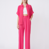 Pantalon large taille haute Juan - Fuchsia - SUNCOO