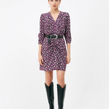 Robe courte imprimé abstrait Churry - Fuchsia - SUNCOO