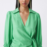Robe courte portefeuille Cesira - Vert - SUNCOO