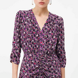 Robe courte imprimé abstrait Churry - Fuchsia - SUNCOO