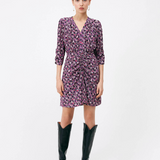 Robe courte imprimé abstrait Churry - Fuchsia - SUNCOO