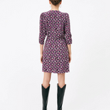 Robe courte imprimé abstrait Churry - Fuchsia - SUNCOO