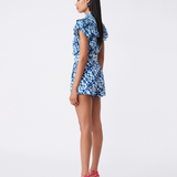 Bazil high-waisted floral print shorts - Blue - SUNCOO