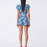 Bazil high-waisted floral print shorts - Blue - SUNCOO