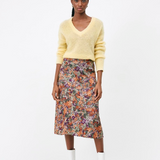 Jupe midi imprimé fleuri 70's Fun - Vert - SUNCOO