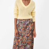 Jupe midi imprimé fleuri 70's Fun - Vert - SUNCOO