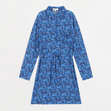 Robe chemise courte imprimée Coco - Bleu - Suncoo