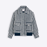 Manteau court en tweed pied-de-poule Eduna - Noir - SUNCOO