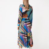 Robe chemise longue à imprimé graphique Cheryn - Multicolore - SUNCOO