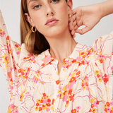 Blouse imprimé fleuri Lisette - Blush - Suncoo
