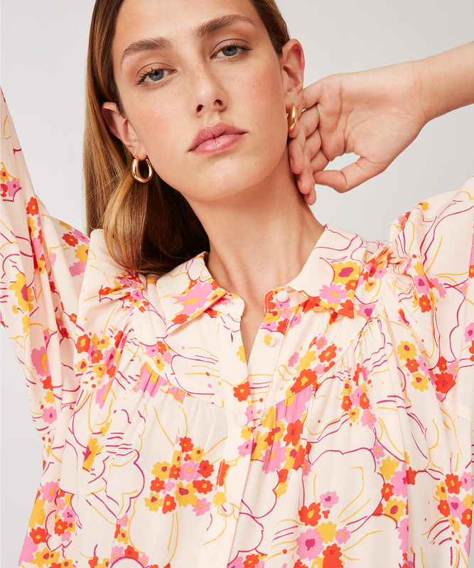 Blouse imprimé fleuri Lisette - Blush - Suncoo