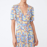 Robe courte à imprimé floral Callista - Bleu - SUNCOO