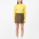 Short-jupe taille haute pied-de-poule Banny - Taupe - SUNCOO
