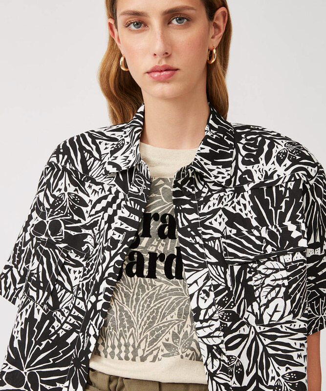 Chemise imprimé motifs tropicaux Luana - noir - SUNCOO