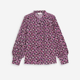 Blouse fluide imprimé abstrait Lachlan - Fuchsia - SUNCOO