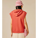 Sweat à capuche sans manches Drilis - Argile rouge - SUN VALLEY FEMME