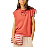Sweat à capuche sans manches Drilis - Argile rouge - SUN VALLEY FEMME