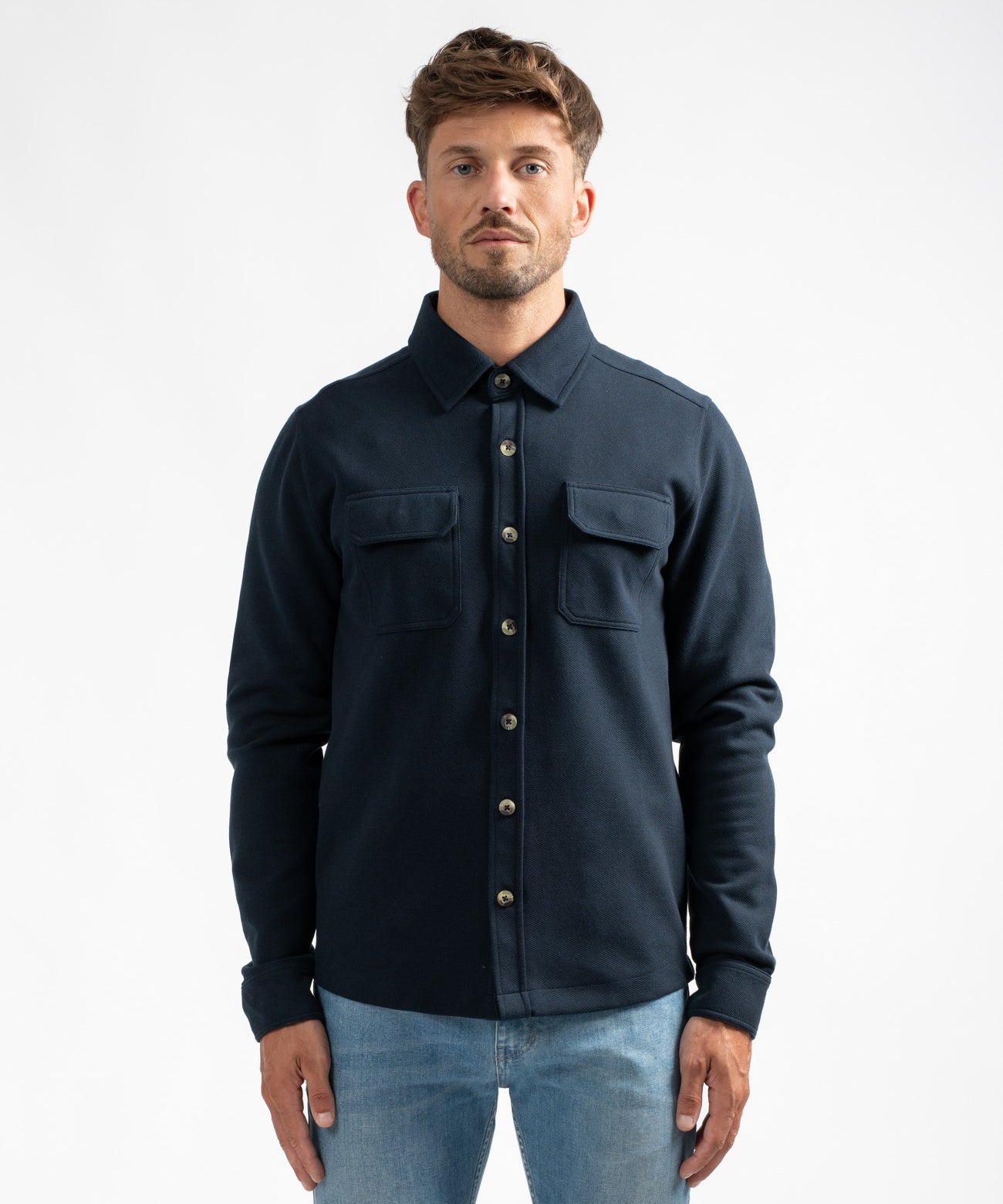 Surchemise Eymur en maille - Marine foncé - Sun Valley homme