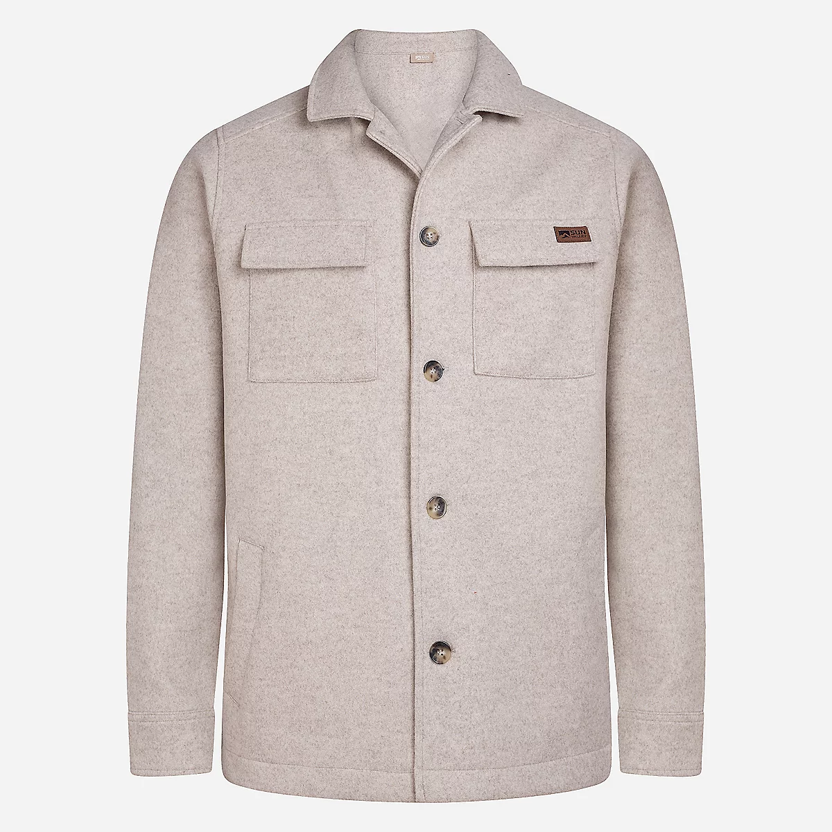 Men's Heathered Overshirt - Light Beige - SUN VALLEY HOMME