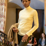 Pull col roulé Delima - Sable - Sun Valley Femme