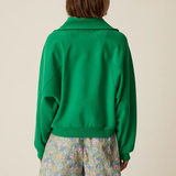 Sweat shirt Jona col camionneur - Kale - DES PETITS HAUTS