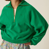Sweat shirt Jona col camionneur - Kale - DES PETITS HAUTS