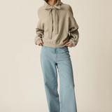 Sweat shirt Julie à capuche - Gris chiné - DES PETITS HAUTS