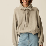 Sweat shirt Julie à capuche - Gris chiné - DES PETITS HAUTS