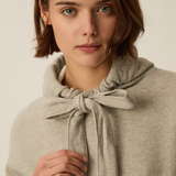 Sweat shirt Julie à capuche - Gris chiné - DES PETITS HAUTS