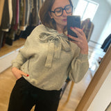 Sweat shirt Julie à capuche - Gris chiné - DES PETITS HAUTS